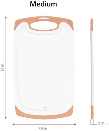 Glad Cutting Boards for Kitchen - 3pc Cutting Board Set with Juice Grooves and Non Slip Handles - Assorted Sizes for Meat, Vegetables, and Fruit - Non Porous, Dishwasher Safe, Rust