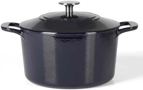 Martha Stewart Gatwick 4 Quart Enamel Cast Iron Dutch Oven - Navy Blue