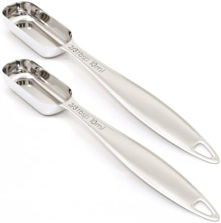 2PCS 2/3tbsp(10ml) Measuring Spoon, Stainless Steel Measure Teaspoon