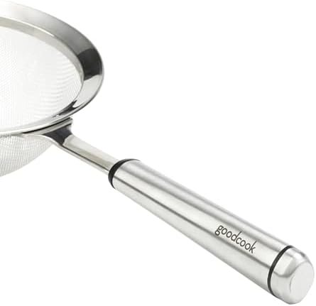 GoodCook Gourmet 6-inch Hand Strainer, Stainless Steel Diamond Shaped Ergonomic Handle with Hang Loop