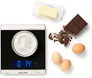 Taylor 3851 High-Capacity Digital Kitchen Scale, 33 lb, Black (Pack of 4)