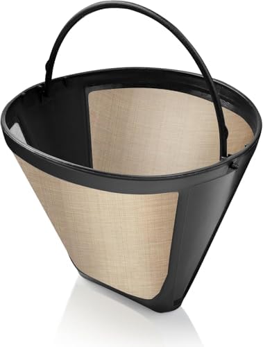 1-Pack #4 Reusable Permanent Cone Coffee Filters - Compatible with Cuisinart 10–14 Cup Brewers (DCC-3200, DCC-1200, DCC-3400) & Ninja Coffee Makers - Stainless Steel Mesh, Dishwasher-Safe by GoodCups