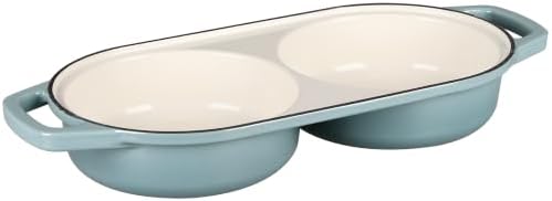 EDGING CASTING Enameled Cast Iron Double Bread Dutch Oven, Seasalt
