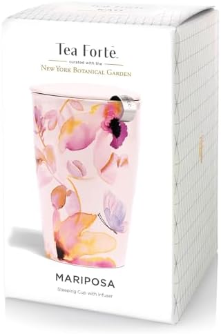 Tea Forte Double-Walled Ceramic Kati Cup, Mariposa, 12 oz