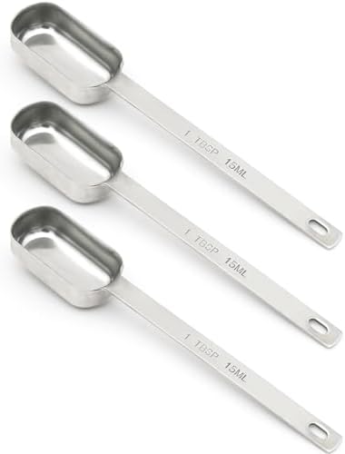 3PCS 1TBSP(15ML) Measuring Spoon, Stainless Steel Long Handle Teaspoons