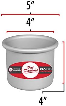 Fat Daddio's Round Cake Pan, 4 x 4 Inch, Silver