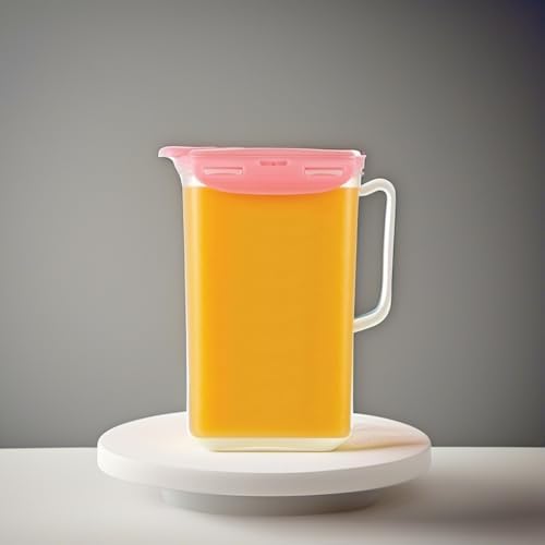 LocknLock Aqua Fridge Door Water Jug | Clear Pitcher | BPA Free Plastic Pitcher with Lid | 2 Quart Pitcher with Lid for Water, Juice, Tea & More Beverages, Pink