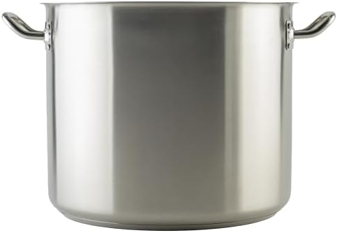 Winco Silver 32 qt Stainless Steel Stock Pot with Cover