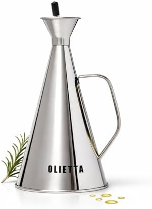 Olive Oil Dispenser Bottle, Stainless Steel Non-Drip Pourer 8.5 fl oz