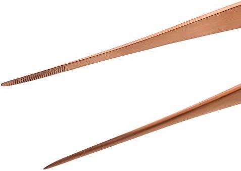 Mercer Culinary 18-8 Stainless Steel Precision Plus Chef Plating Tong, Fine Point, 6-1/8 Inch, Rose Gold
