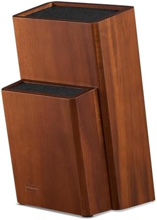 Universal Knife Block Without Knives, Acacia Wood Countertop Knife Holder