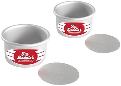 Fat Daddio's PCC-32SET Anodized Aluminum Round Cheesecake Pan with Removable Bottom, 3 x 2 inch, Set of 2