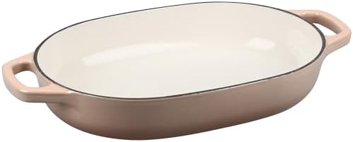EDGING CASTING Enameled Cast Iron Oval Dutch Oven Pot with Lid, Dutch Oven for Sourdough Bread Baking, Oval Bread Pan, Bread Oven, Bread Dutch Oven, 7qt, Mocha