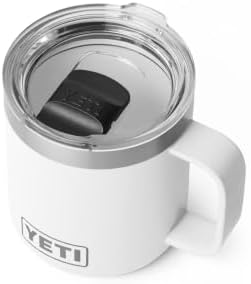 YETI Rambler 10 oz Ceramic Lined Stackable Mug, Vacuum Insulated, Stainless Steel with MagSlider Lid, White