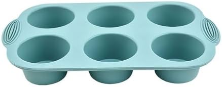 Silicone Muffin Pans for Baking- 6-cavity Nonstick Cupcake Pan Baking Tray, Food Grade And Bpa Free, Easy Release & Clean, Oven & Dishwasher Safe, for Brownies, Custards &muffin, Cupcakes (Green)