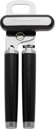 KitchenAid Classic Multifunction Can Opener and Bottle Opener Easy to Use, Razor Sharp Stainless Steel Cutting Wheel, Soft Ergonomic Handles, Black, Pack of 12
