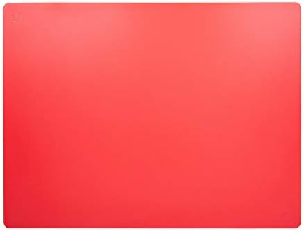 Thirteen Chefs Extra Large 24 x 18 Red Cutting Board - HDPE Plastic, 1/2" Thick Poly for Commercial Restaurant Kitchens, NSF Stamped
