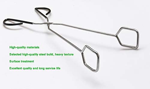 Hiash 16 Inch Extra Long Stainless Steel Kitchen Scissor Tongs, Non-Slip Comfortable Red Grip, Heat Resistant for BBQ and Cooking
