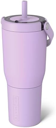 BrüMate Resa 35oz 100% Leakproof Travel Tumbler with Handle & Straw | Flexible SoftSip Straw | Silicone Sleeve for Durability | Stainless Steel | Cup Holder & Travel Friendly Water Bottle | (Lavender)