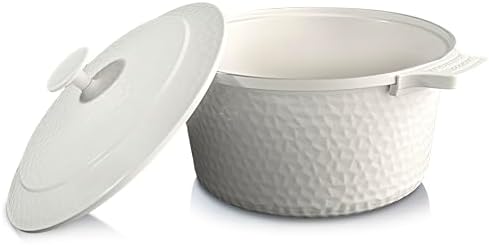 Gotham Steel Hammered 5 Qt Lightweight Dutch Oven Pot with Lid & Holders, Ceramic Non Toxic, Oven Safe & Even Heat Retaining Dutch Oven for Bread Baking Sourdough, Soup, 70% Lighter than Cast Iron