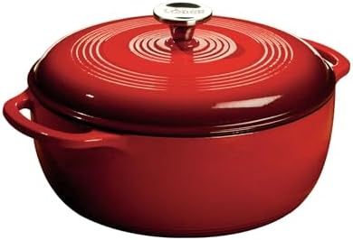 Lodge Essential Enamel Cast Iron Dutch Oven, 6 Quart, Island Spice Red