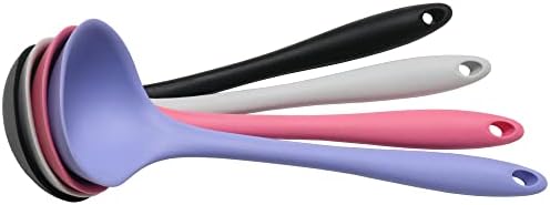 Chef Craft Premium Silicone Cooking Ladle, 11.25 inch, Gray (Pack of 4)
