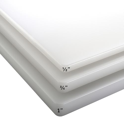 Winco 18" x 24" White Heavy-Duty Plastic Cutting Board (Set of 4)