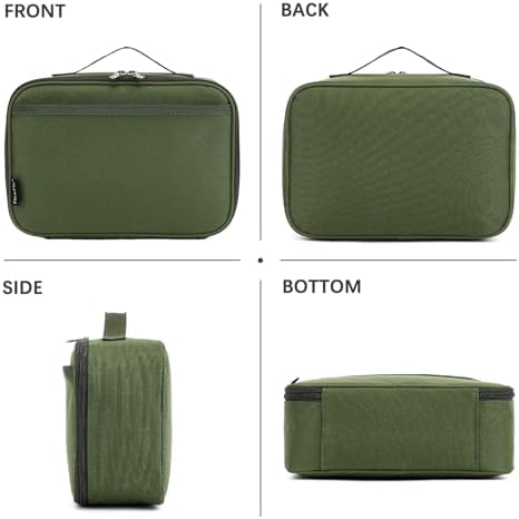 FlowFly Kids Lunch box Insulated Soft Bag Mini Cooler Back to School Thermal Meal Tote Kit for Girls, Boys, Green
