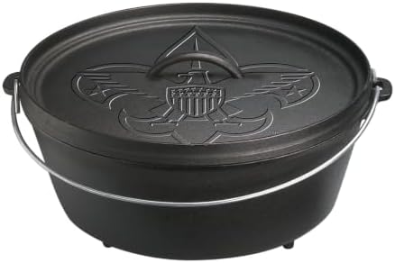 Lodge Pre-Seasoned Cast Iron Camp Dutch Oven, Scouting America, 6 Quart