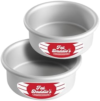 Fat Daddio's Anodized Aluminum Round Cake Pans, 2 Piece Set, 5 x 2 Inch