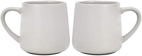 Bosmarlin Large Glossy Ceramic Coffee Mugs Set of 2, Tea Cup for Office and Home, 18 oz, Suitable for Dishwasher and Microwave(Gray, 2)