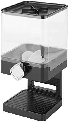 ZevrO Dry Food & Cereal Dispenser, 2.2 Cups, Black, Compact