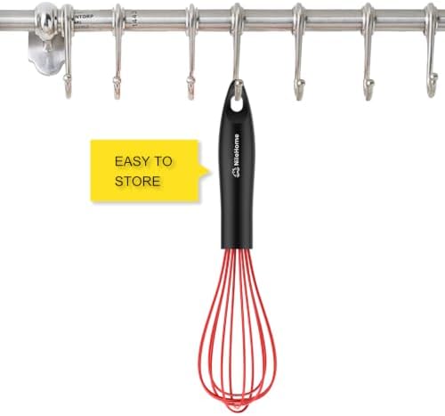 NileHome Silicone Whisk Set 10" Kitchen Whisk,Red