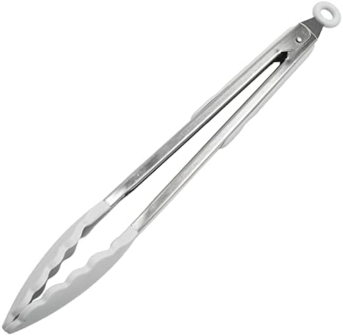 Chef Craft Premium Silicone Cooking Tongs, 12 inch, Gray