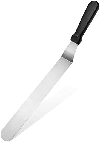 New Star Foodservice Angled Icing Spatula, 14 Inch Blade, 19 Inch Overall, Bakery-Grade Stainless Steel Offset Spatula for Large Cakes