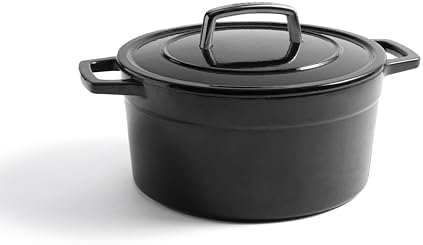 Martha by Martha Stewart 5 QT European Enameled Cast Iron Dutch Oven w/Lid - Obsidian
