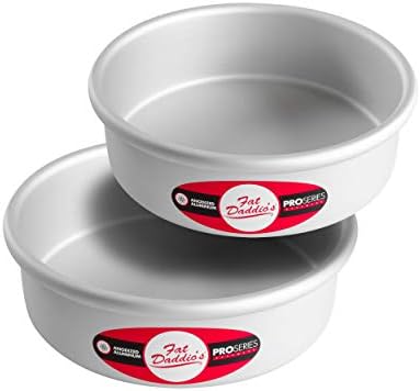 Fat Daddio's Anodized Aluminum Round Cake Pans, 2 Piece Set, 7 x 2 Inch