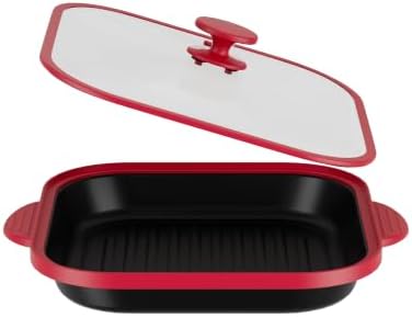 Microwave Grill Pan with Glass Cover - Bacon Cooker, Crisper & Grilled Cheese Maker, Microwave Cookware,Dishwasher Safe for Easy Clean