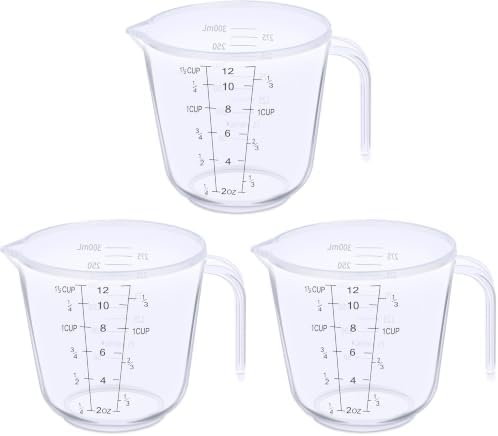 DOTINGHUX Measuring Cup, 1 ½ Cup, Clear (Pack of 3)
