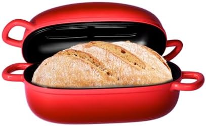 Dutch Oven 9x6 Inch, 2.5QT Cast Iron Bread Pans for Bread Baking