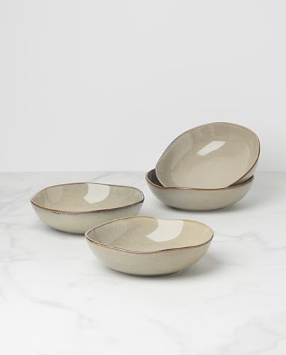Oneida Organic Shades Oatmeal Stoneware Pasta Bowl Set for 4, 34.5oz