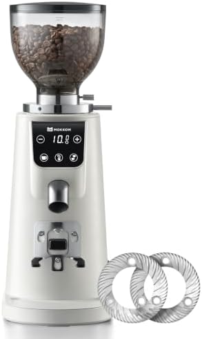 MOKKOM 64mm Flat Burr Coffee Grinder, Espresso Grinder,100 Grind Settings