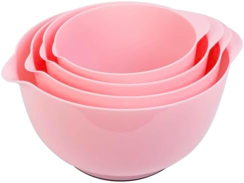 BoxedHom Classic Mixing Bowls Set of 4, BPA Free Microwave Safe,4.5 Quart