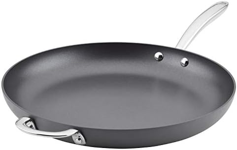 Rachael Ray 80089 Professional Hard Anodized Nonstick Frying/Fry Pan/Skillet with Helper Handle, 14 Inch - Gray