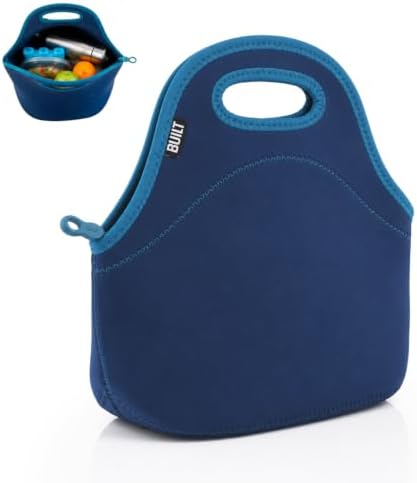 Built Gourmet Getaway Neoprene Lunch Bag - Insulated, Reusable, & Machine-Washable Lunch Tote for Hot and Cold Food Storage, Lightweight & Reusable - One Size (Navy)