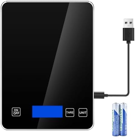 33lb/15kg Digital Scale Kitchen Food Scale Weight Grams and Ounces Pounds/Ounces/Grams be Freely Changed for Daily Use, Home Baking Stainless Steel Material Black