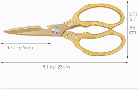 Premium Kitchen Shears 2-Pack Heavy Duty Poultry & Meat Scissors, Japanese Kitchen Scissors for Meat, Chicken Bones, and Turkey (Silver+Golden)