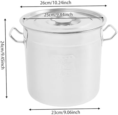 12L/22.2Qt Commercial Large Stock Pot with Lid,Nickel Free Stainless Steel Cookware Healthy Polished Stockpots, Induction Soup Pot for Cooking Home Use
