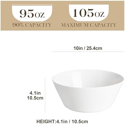 MALACASA 105 OZ Large Serving Bowls Ceramic Salad Soup Bowls Set of 2