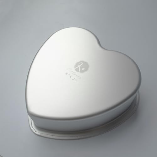 6 × 3 & 8 × 3 Inch Heart Shaped Cake Pans Set of 2, Aluminum Heart Cake Tin, Baking Cake Pan for Wedding, Party, Family Occasions, Chocolate, Bread. (Heart, 6 × 3 & 8 × 3 Inch,Set of 2)